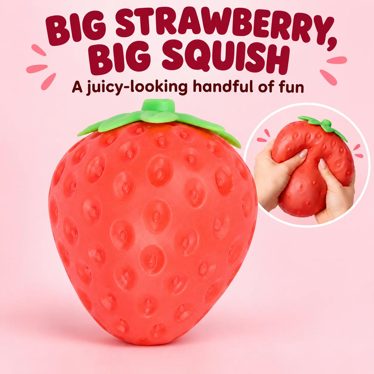 Jumbo Strawberry Squishy Toy Large Soft Fruit Squeeze Sensory Fidget Stress Relief Desk Toy Cute Birthday Gift