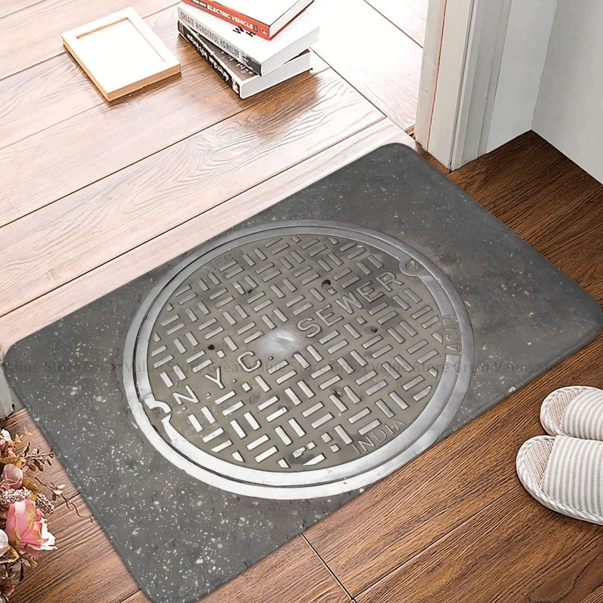 Manhole Bem Tampa Quarto Mat NYC New York City Esgoto Capacho Sala Tapete Varanda Tapete Home Decor