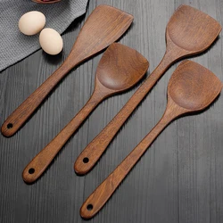 Kitchen Wood Spatula Tableware Spoon Ladle Turner Long Rice Colander Soup Skimmer Cooking Spoons Scoop Accessories Tools