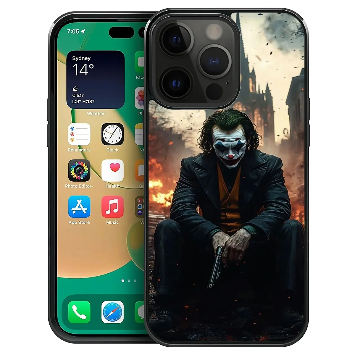 

HANBEAR Phone Case - for iPhone16 15 14 13 12 11 promax. Joker warrior, wireless charging, full coverage drop protection.