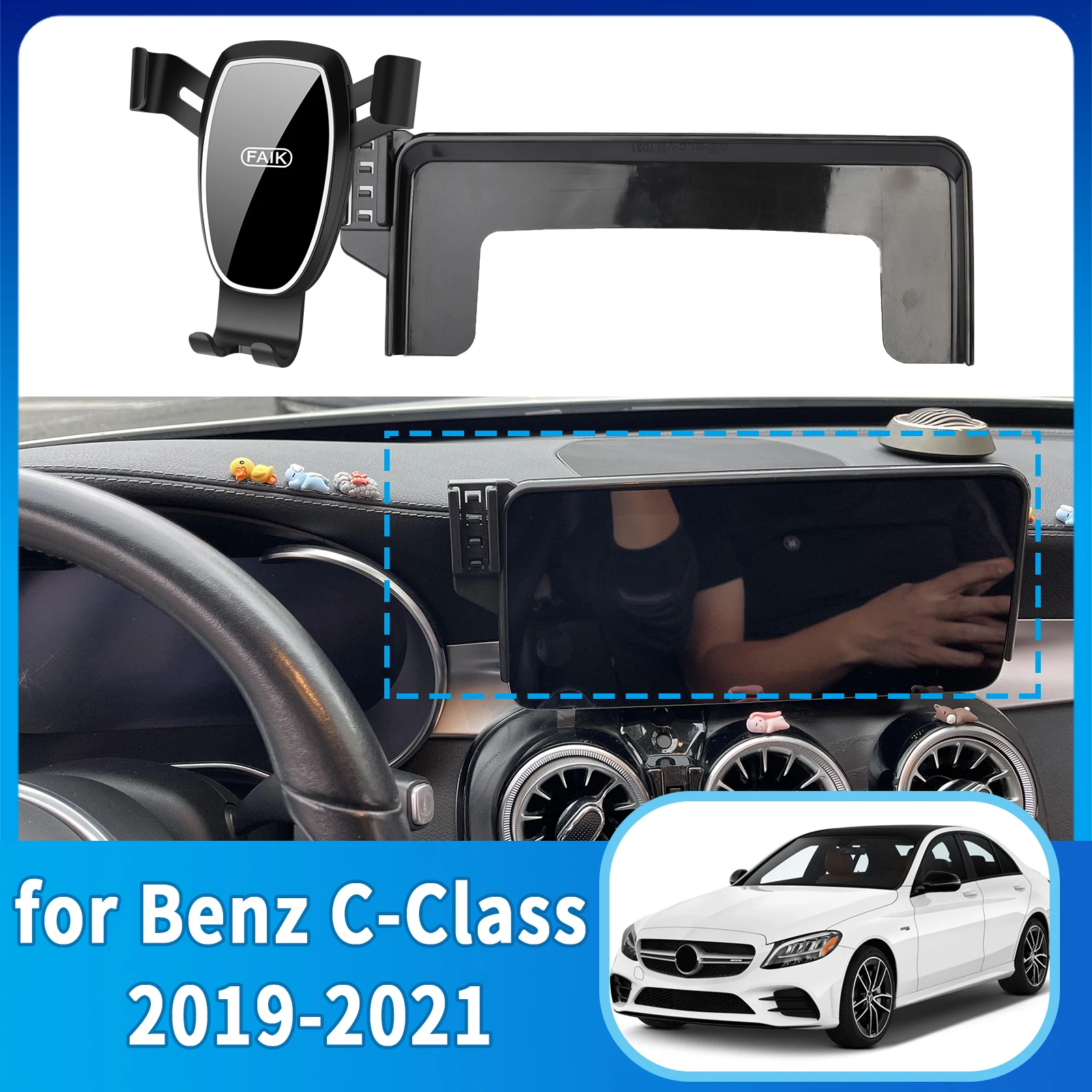 

fit for Mercedes-Benz C-Class 2019-2021 C CLASS W205 (10.25in) Car Anti-Shake Screen Base Phone Holder Mount Stand ​​ Dedicated