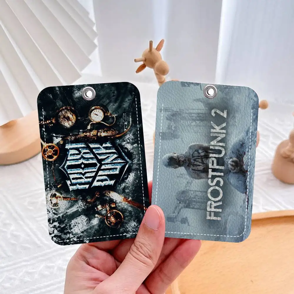 حامل بطاقات مطبوع شخصي من Game F-Frostpunk مناسب لحامل بطاقات الباب للفتيات وسلسلة مفاتيح حامل شارة للنساء #2
