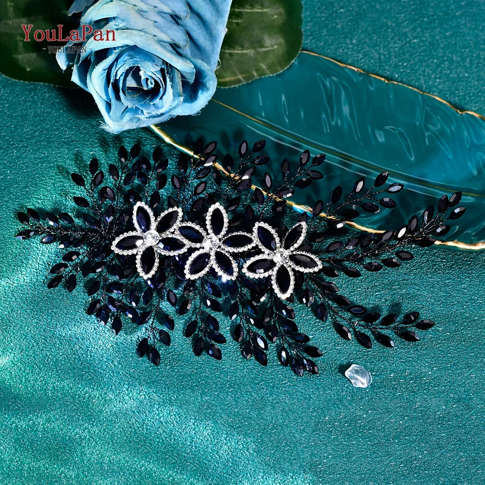 

TOPQUEEN Trendy Rhinestone Bride Headband Wedding Shiny Hair Accessories Ladies Handmade Holiday Gifts Party Headpiece HP852