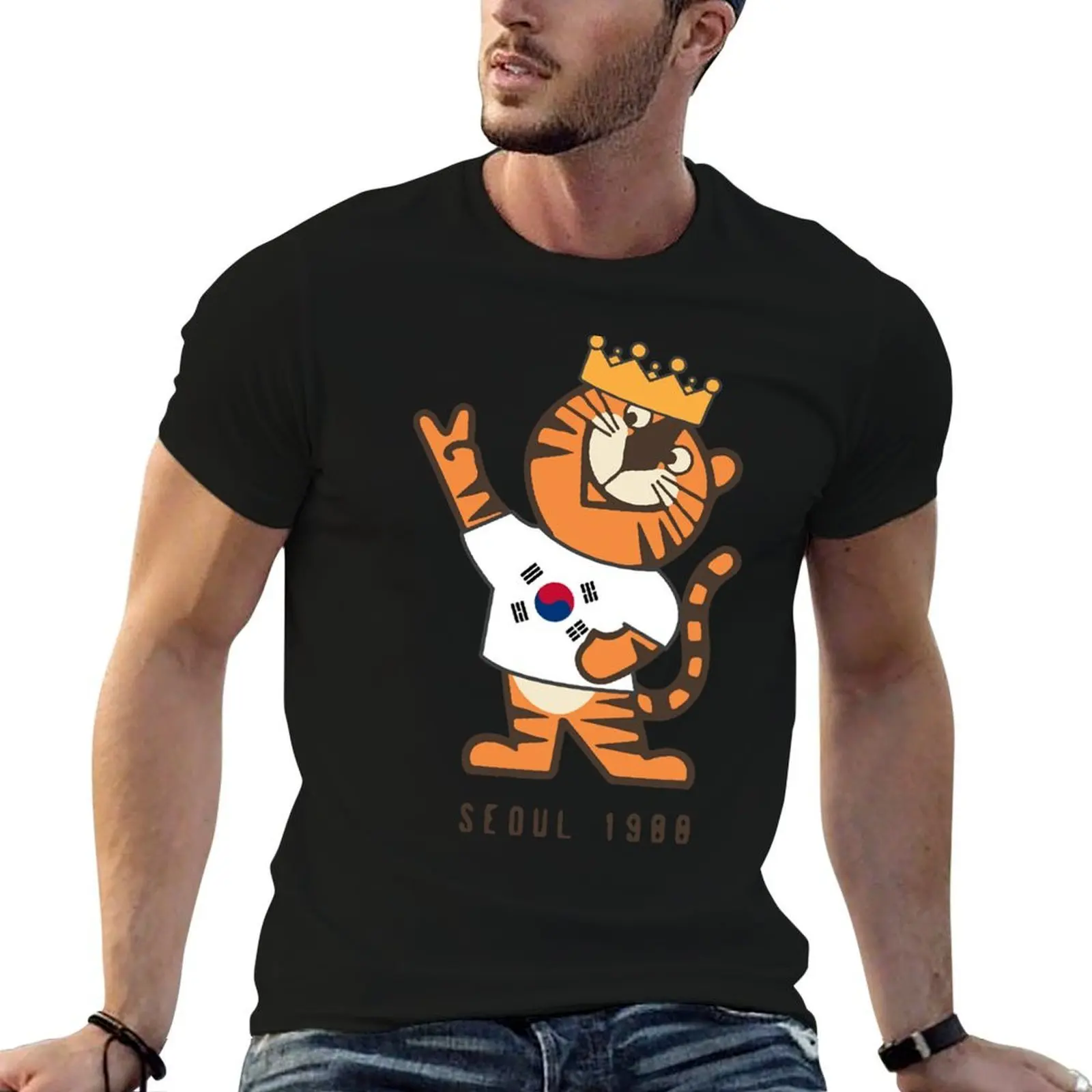 

Футболка Hodori SOUTH KOREA, мужская однотонная футболка для мужчин, хлопковая забавная хлопковая футболка, мужская футболка