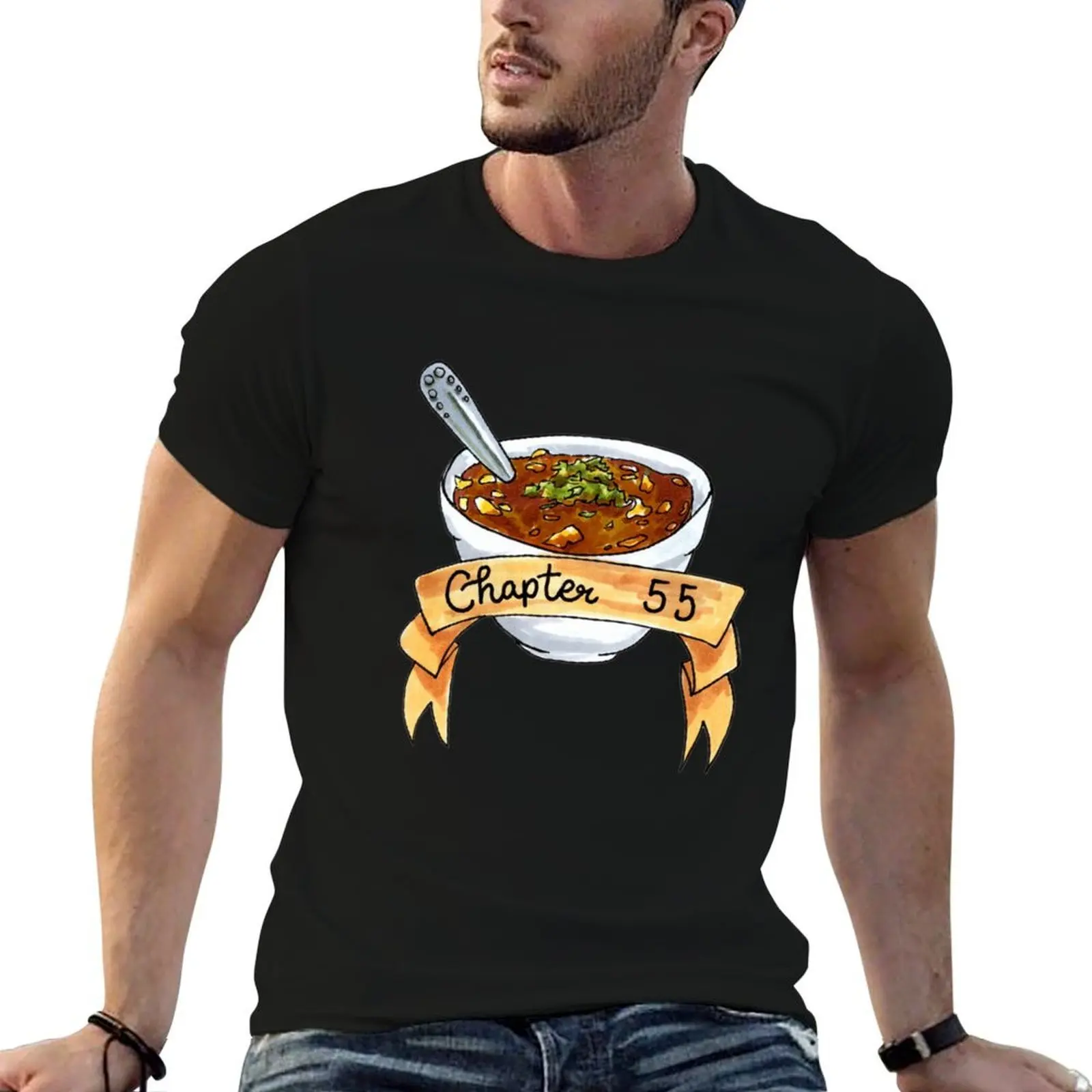Chapter 55 Marker Illustration T-Shirt funny shirt cotton kawaii clothes slim fit t shirts for men