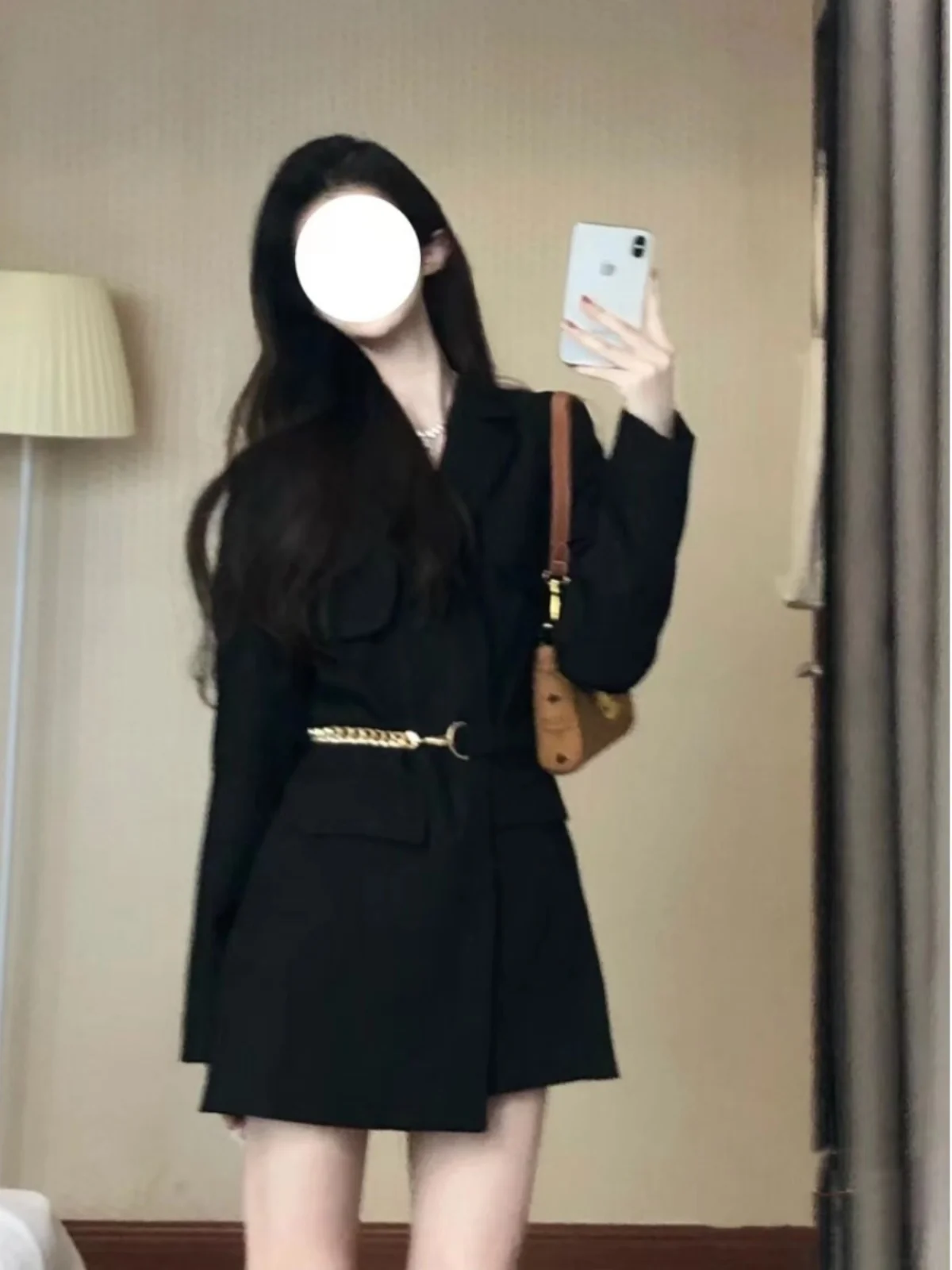 

Ele Bla Suit Jaet Women's Spring 2024 New Sle Autumn Winter High Waist Slim Fit Set Street Sle Personali