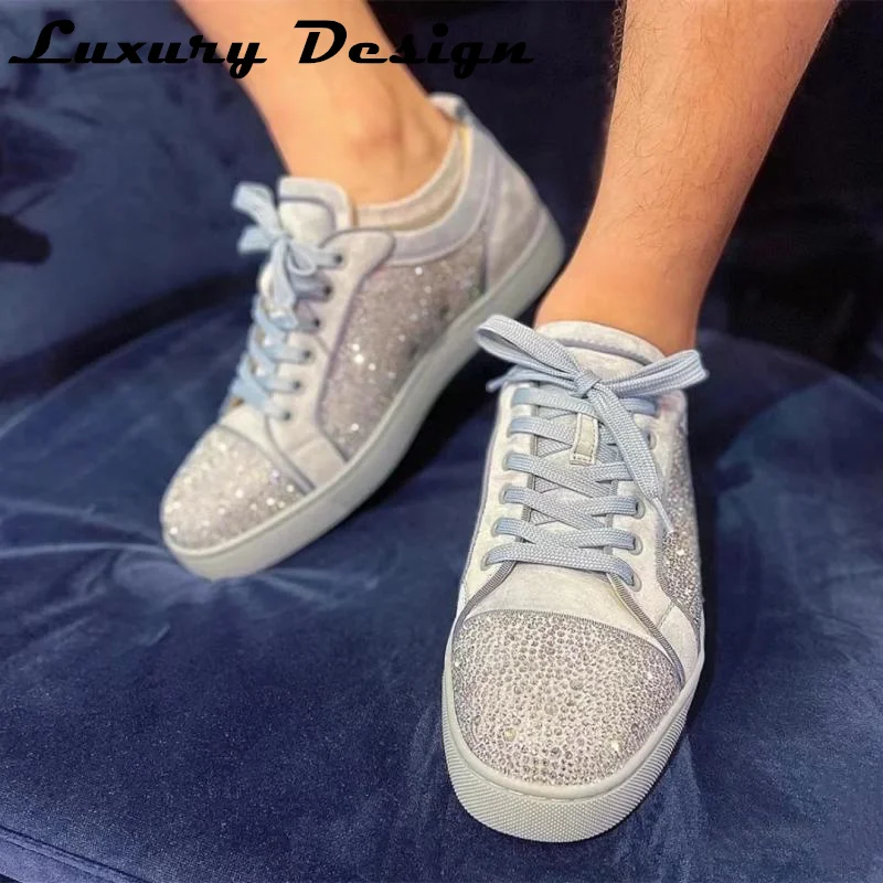 Zapatos de tenis de cuero genuino para mujer, zapatillas con remaches, de alta calidad, planas, informales, para correr, de marca de lujo, Unisex