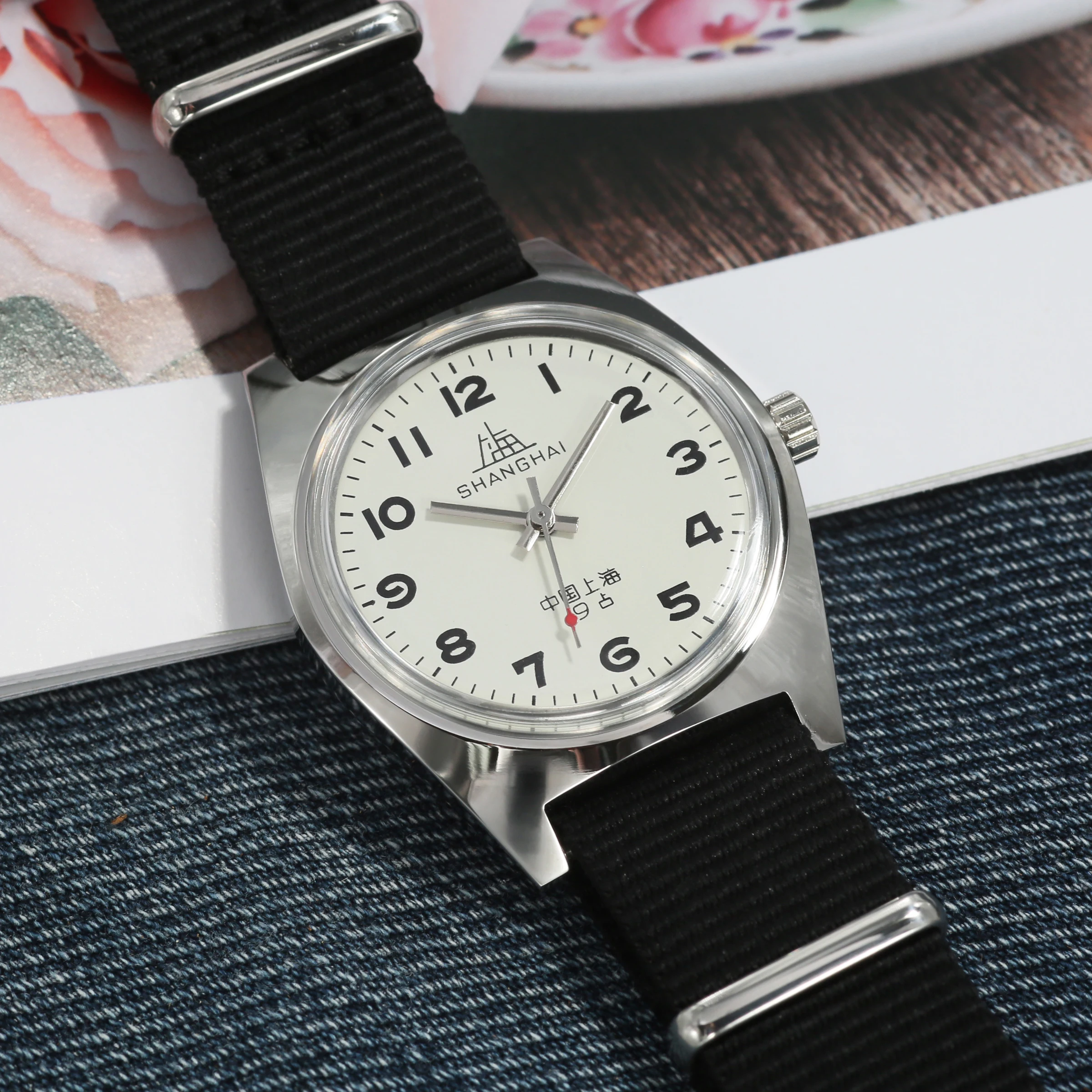 

Мужские часы-пилот Shanghai 8120 36 мм, винтажные, с китайским механическим механизмом, подарок на праздник