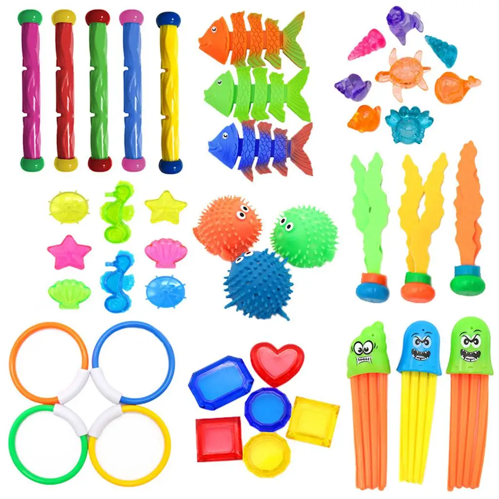 Diving Toys Fun Swimming Pool Toy Set Under Water Treasures Diving Game