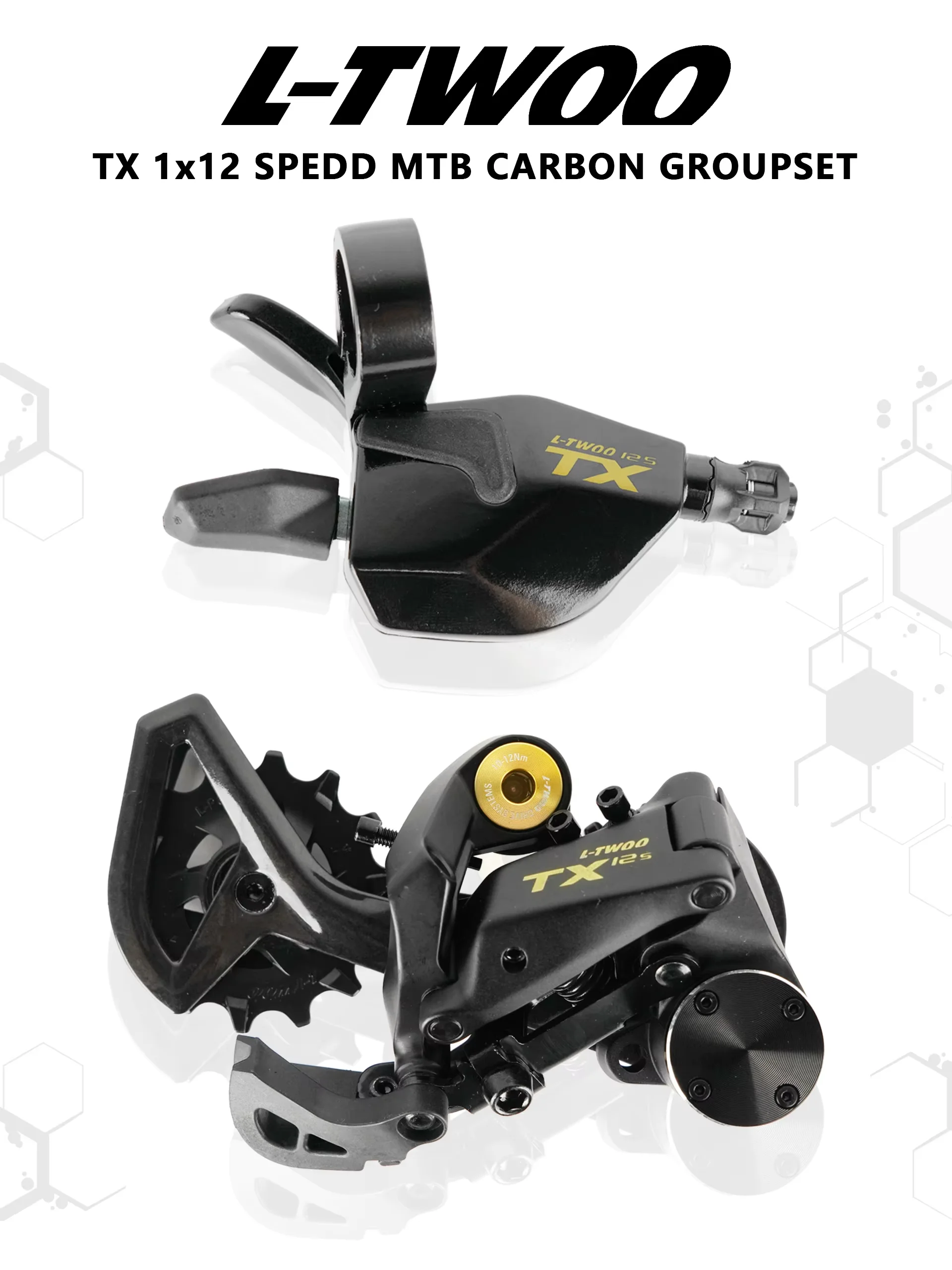 AliExpress NEW! LTWOO TX 1x12 Speed Two Way Release Carbon Shifter + Stabilize Damping Carbon Rear Derailleur 12s