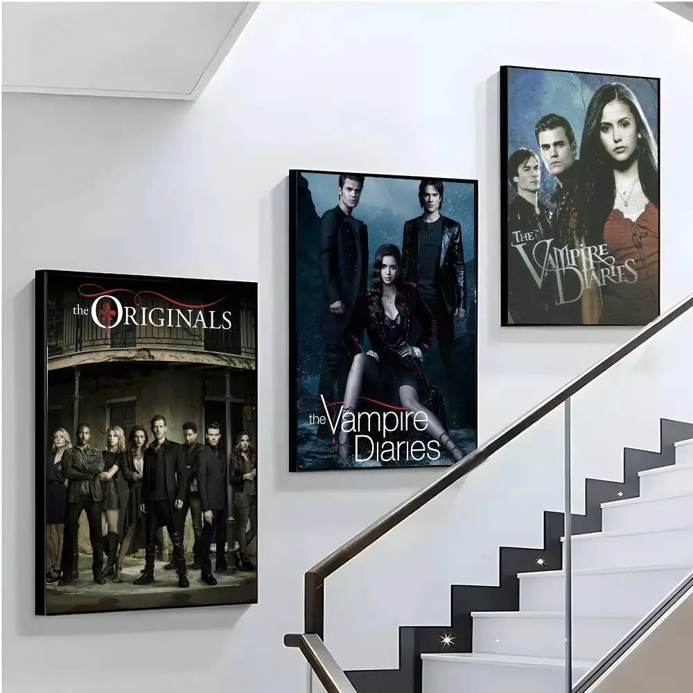 V-Vampire D-Diaries Poster Art Sticky Wall Waterproof Home Living Room Bedroom Bar Aesthetic Decoration