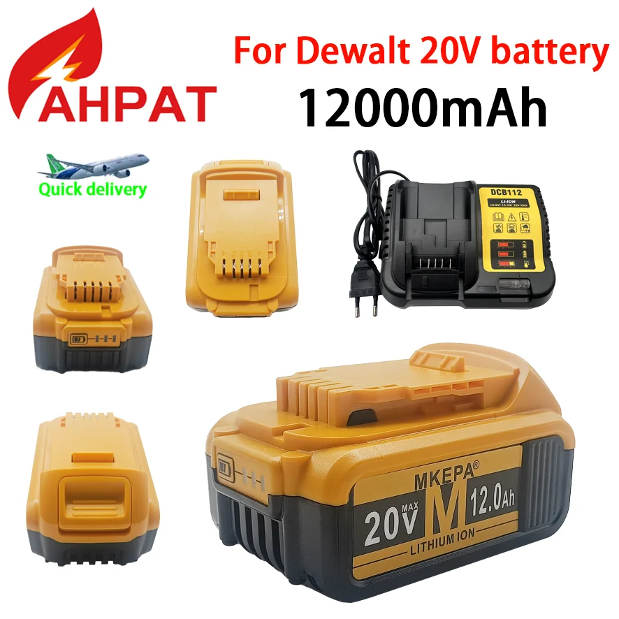 

Original DCB200 20V 12000mAh For Dewalt Power Tool Battery DCB206 20V 18V Battery DCB184 DCB182 DCB181 DCB201 DCB205 DCB204-2