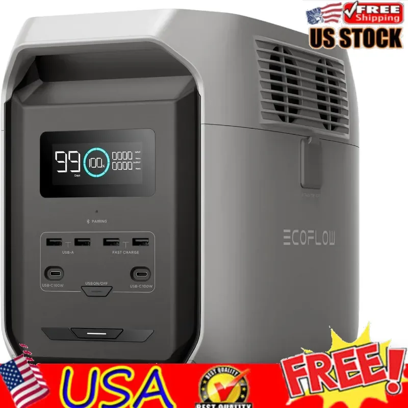 Christmas Deal-HOME-Portable Power Station DELTA 3 1500, 1536Wh LiFePO4 Battery Power Station, 6X1800W (X-Boost 2200W) AC Output