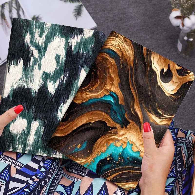 

Чехол для планшета Golden Black Blue Swirl для Huawei Honor MatePad MediaPad Air 5 6 7 11 V6 V7 V8 V9 X9 X8 T10 T10s C5e T5, подарок