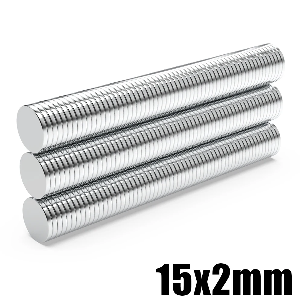 5/10/20/50/100/200/500 pcs15x2 magnete Super forte 15mm X 2mm magnete al neodimio rotondo magnetico NdFeB N35 disco potente imanes 15*2