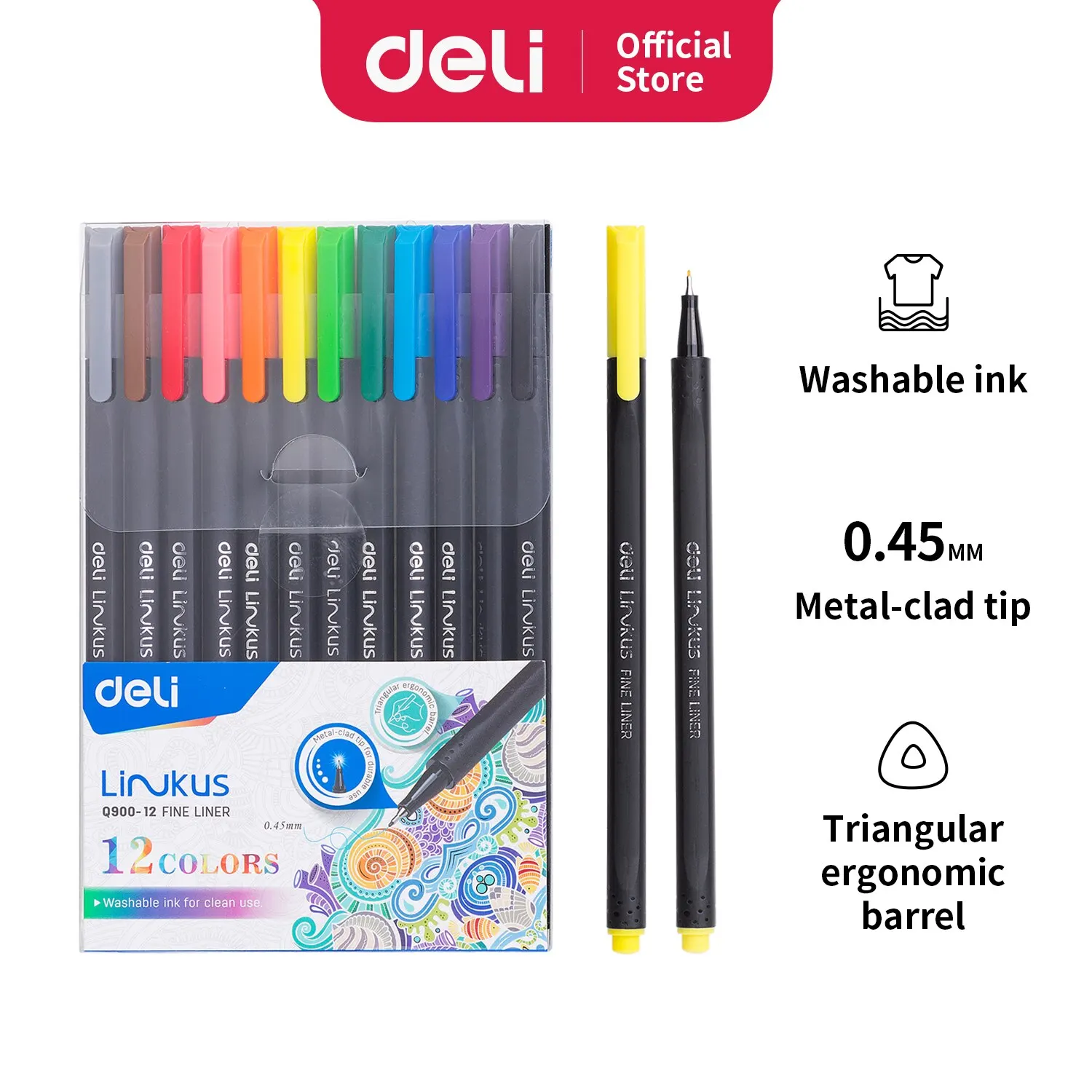 

Deli 12 Color Fine Liner Set Art Marker Pens Sketch Marker Double Head Manga Comics For Sketch Drawing Painting School Art Set