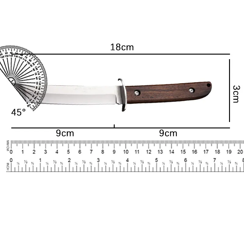 Outdoor Stainless Steel Straight Knife High Hardness Household Fruit Knife Outdoor Portable Straight Knife Camping Knife