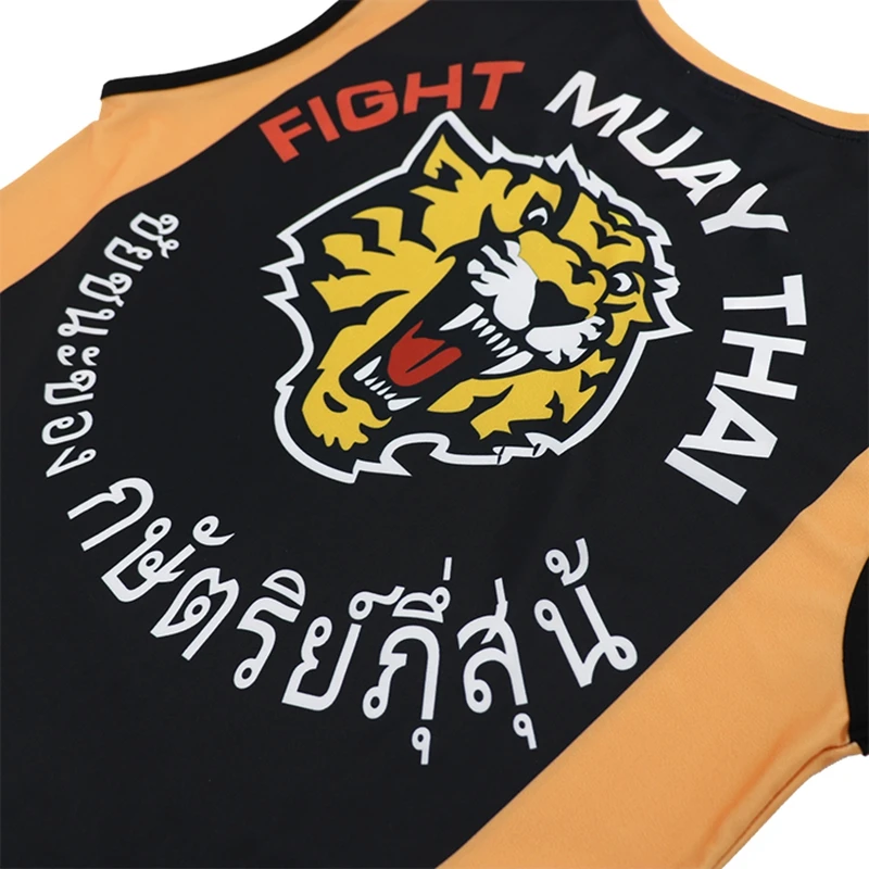 Tiger Muay Thai Kamizelka Tank Top Mężczyźni Kick Boxing Training Sparing Martial Arts MMA Boxing T-Shirt Sleeveles Gym Sports Rashguard