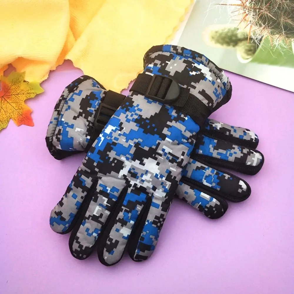 Kids Gloves Winter Fleece Warm Camouflage Gloves Children Fashion Boys And Girls Thick Ski Outdoor Mittens 7-13 Years Old