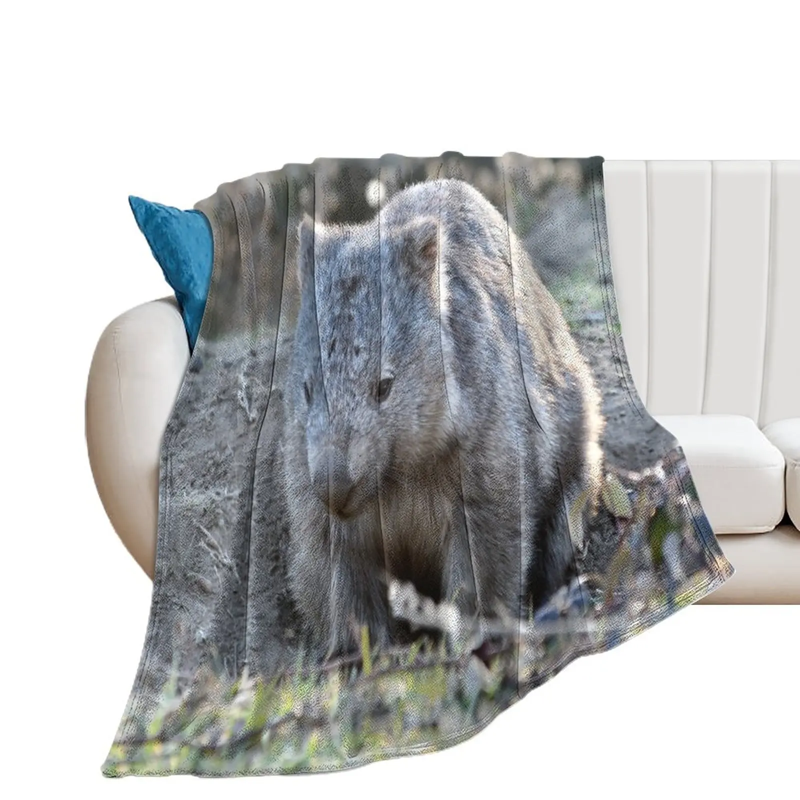 

Wombat in the sun Throw Blanket Flannels Softest Blankets