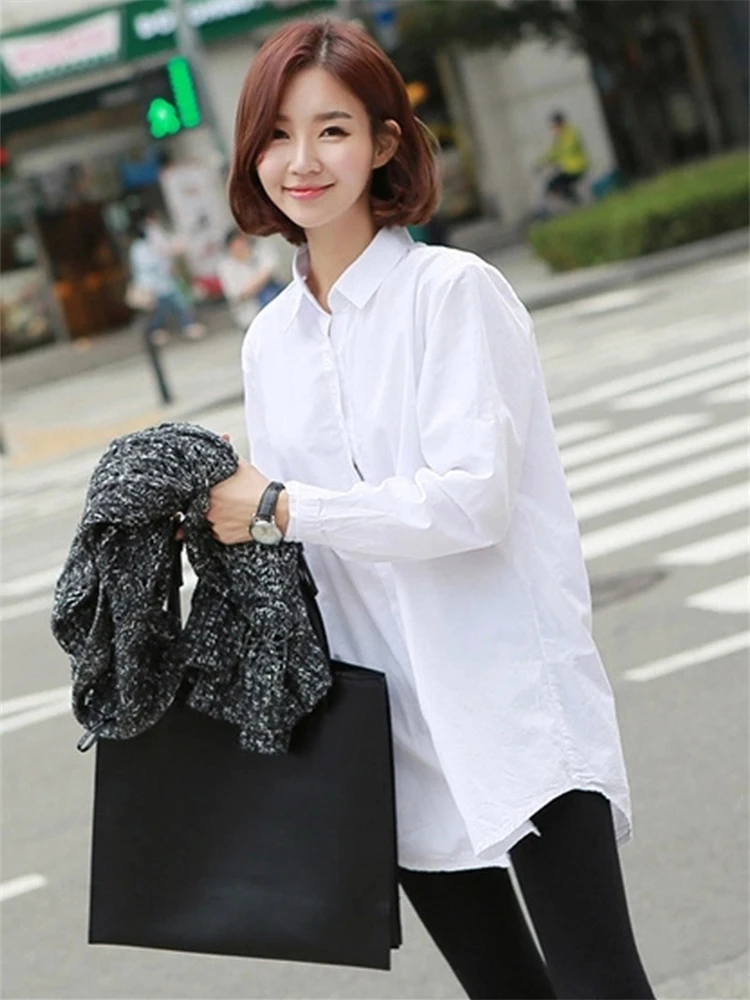 

Summer Women Blouse Spring Shirt Female Woman Blouse Maxi Blusas Chiffon Casual Elegant Vintage Long Sleeve Oversize Loose White