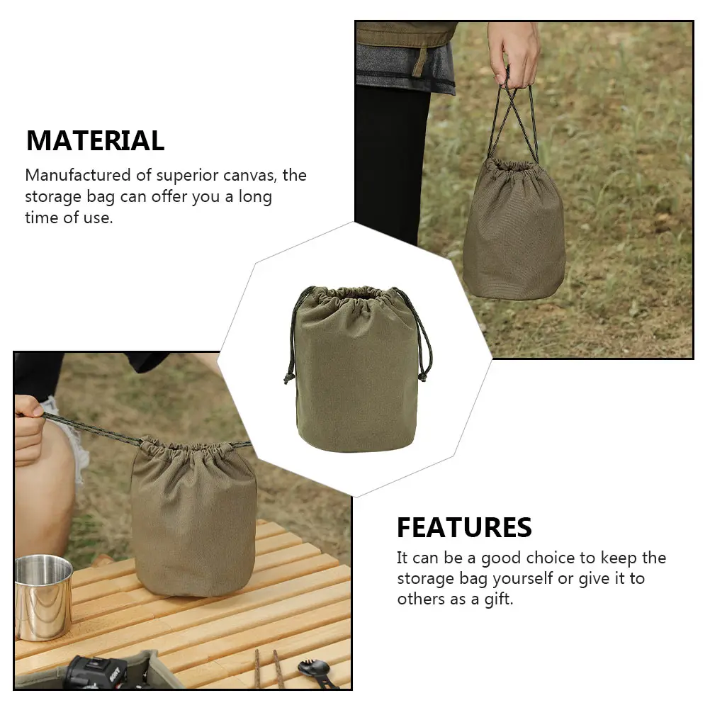 

Camping Storage Bag Drawstring Organizer Tote Bags Canvas Shoe for Tools Large Thick Trash