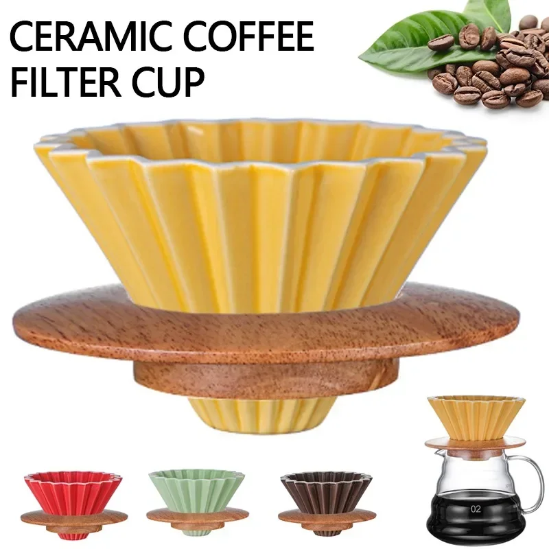Ceramic Coffee Filter Cup Cone Coffee Hopper Filter Cup Multi-Color Hand Brew Pour Over Coffee Maker Easy for Beginner Home Use