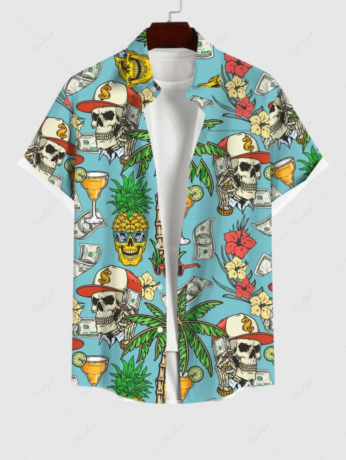 Fashion Men's Hawaiian Shirts 3D Printed Short Sleeved Button Down Lapel Shirt For Summer Oversized Tops Casual Shirt For Men