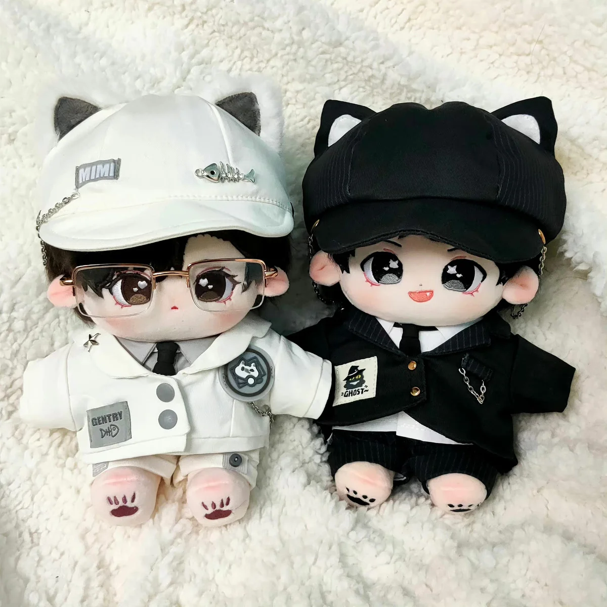 20cm Cotton Doll Handsome Clothes Suits White Leasure Sports Clothing Set Cool Boy Style Black Meow Deacon Hoodless Dolls Cloths