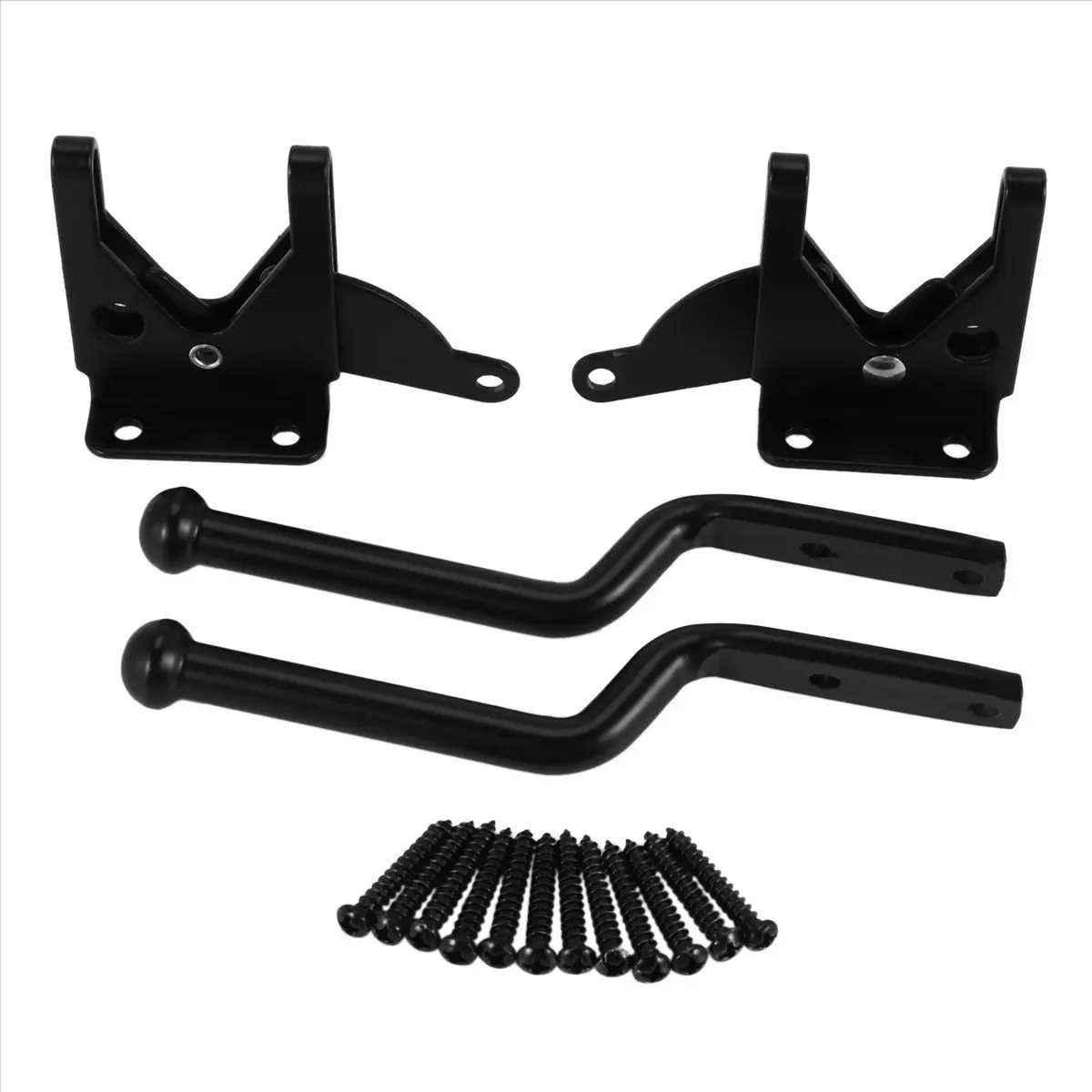 GTS 2Pcs Self Locking Gate Automatic Heavy Force Lever Fence Gate Lock for Wood Fence Gate Door Latches Steel Black
