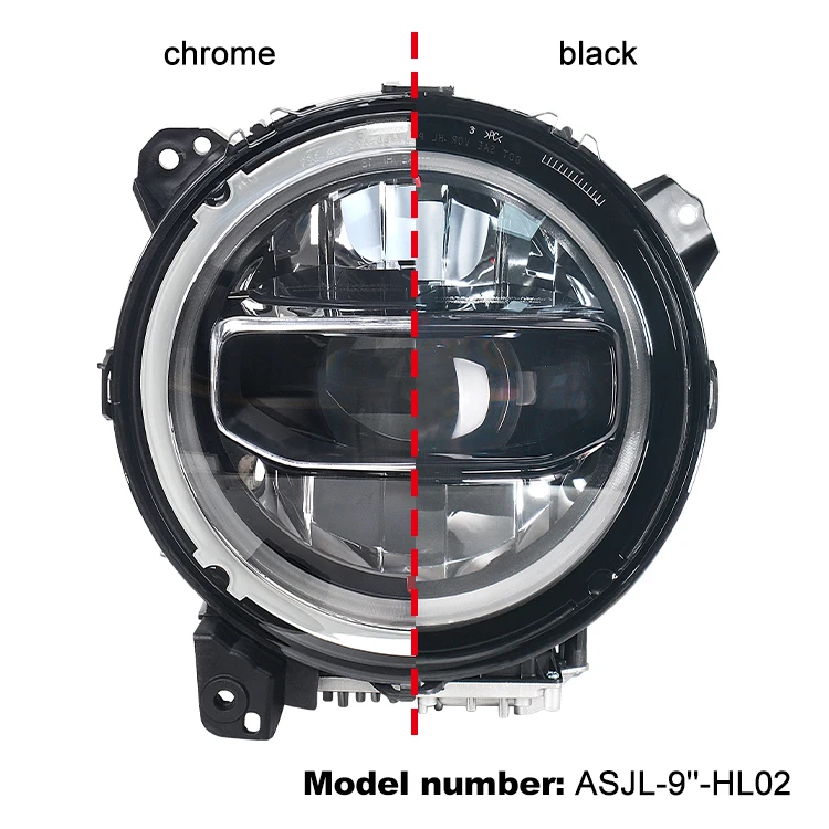 OEM dynamic Blue Halo 12v  9-inch  LED Headlight for Wrangler JL Custom JL Headlight with white DRL amber Turn