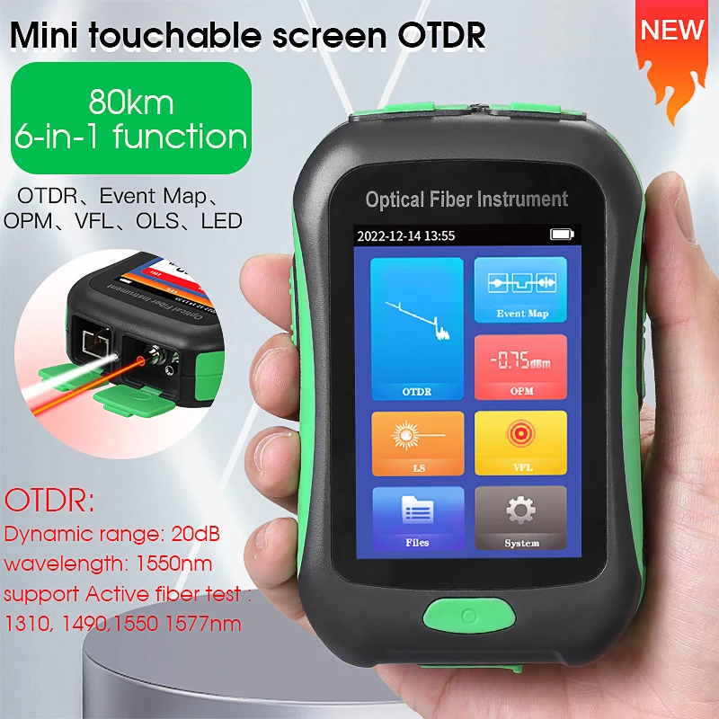 COMPTYCO AUA-16U/A OTDR 80km 1550nm 6-in-1 function  with optical power meter visual fault locator OLS Tester cable tester