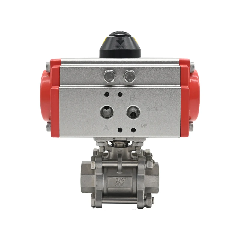 JTAIV-aço inoxidável pneumático Thread Ball Valve, DN32, atacado, 304 316, 3 pcs