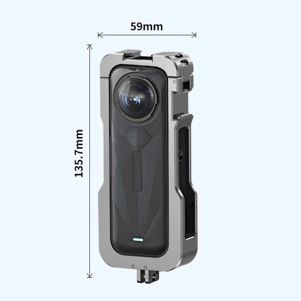 

for Insta360 X5 Rabbit Cage Aluminum Protective Frame Multifunctional Expansion Adapter Mount with Lens Cover Camera Accessory