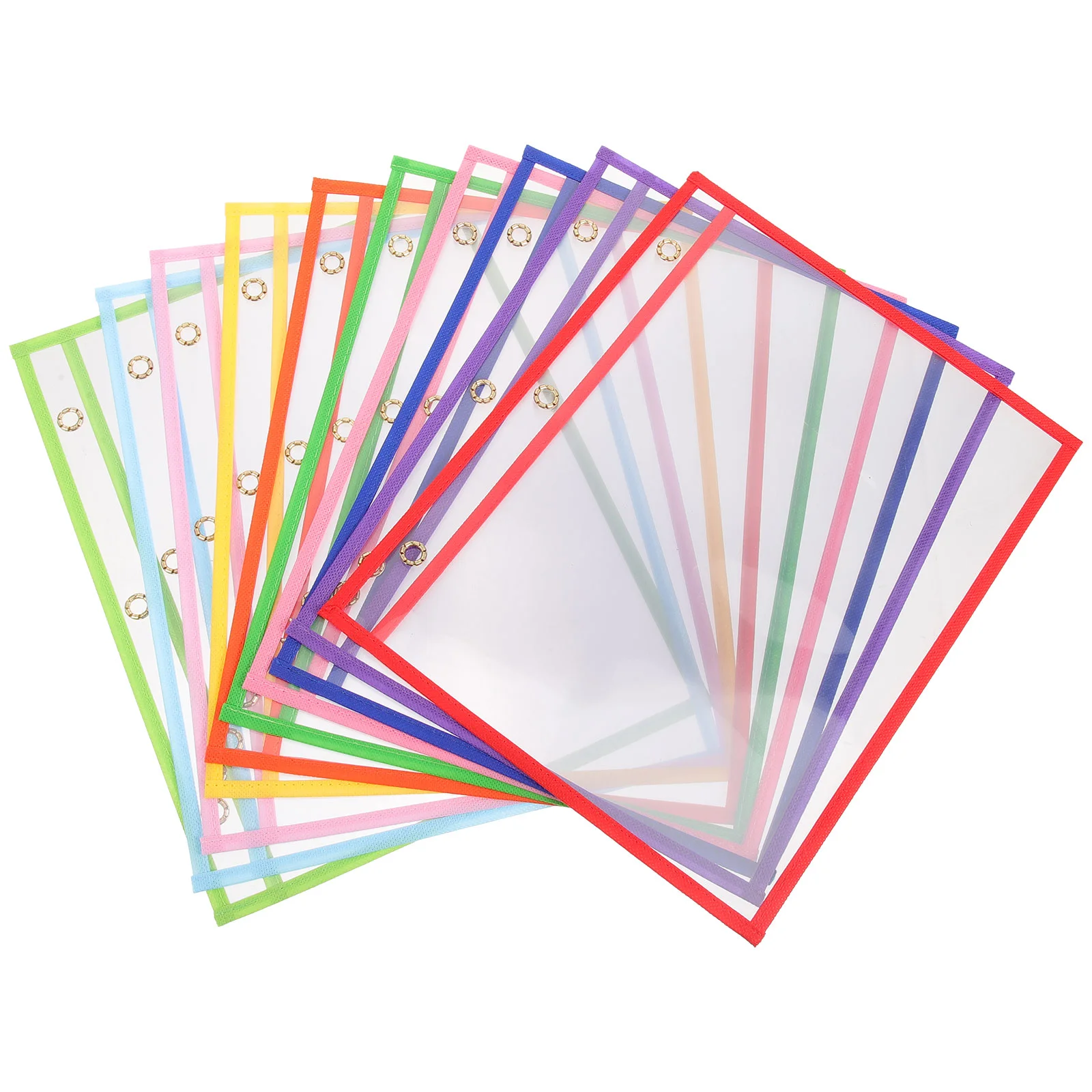 

10 Pcs Clear Pocket Sleeves Dry Erase Files Office Supplies Bill Pockets Document