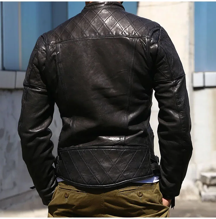 jacket.quality uncoated coat.motor Rider cool leather wear.