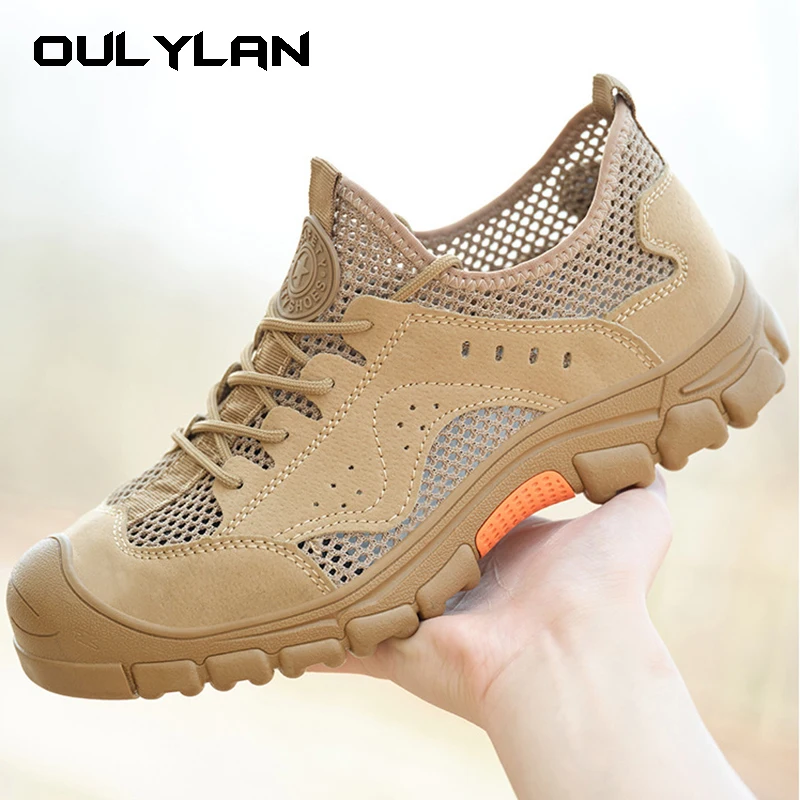 

Summer Breathable Work Sneakers Men Safety Protective Shoes Puncture-Proof Anti-smash Steel Toe Shoes Working Safe Shoes