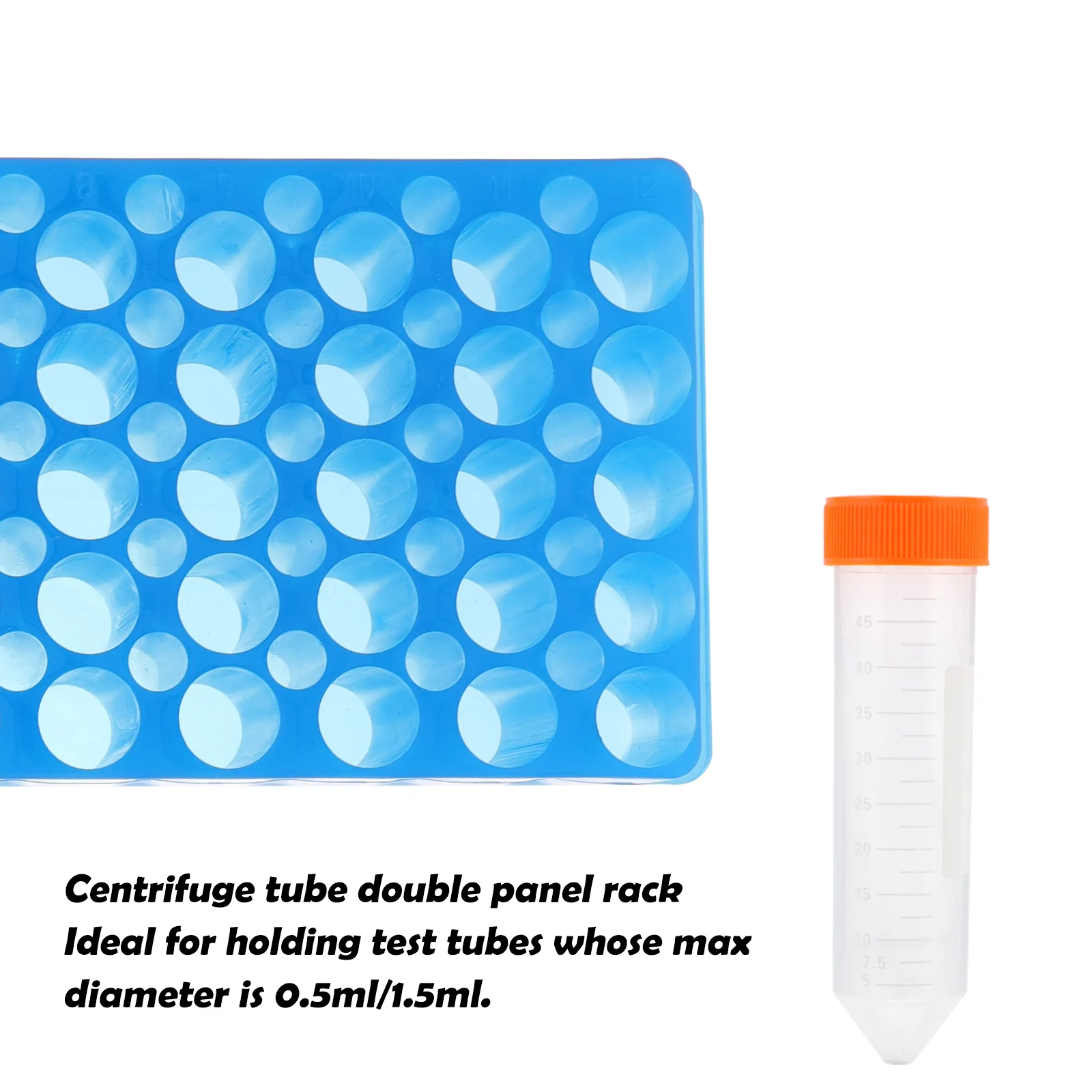 Centrifuge Tube Rack Test 40-hole for Laboratory Tool with Cover Empty Stand Holder Polypropylene