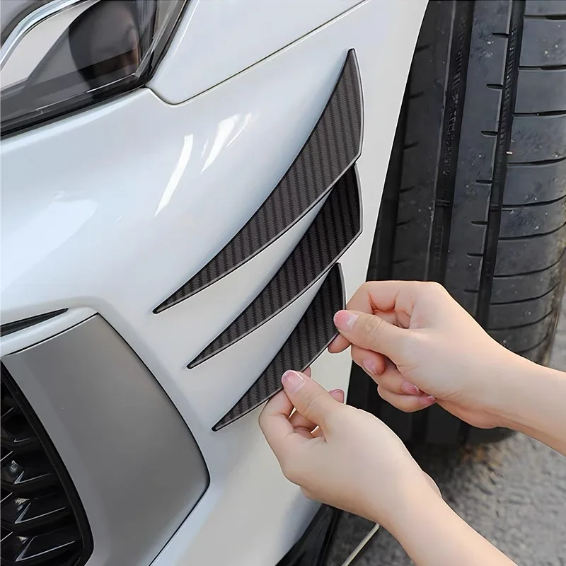 

6PCS car modified bumper anti-collision strip anti-collision friction decorative adhesive crescent spoiler large surround machet