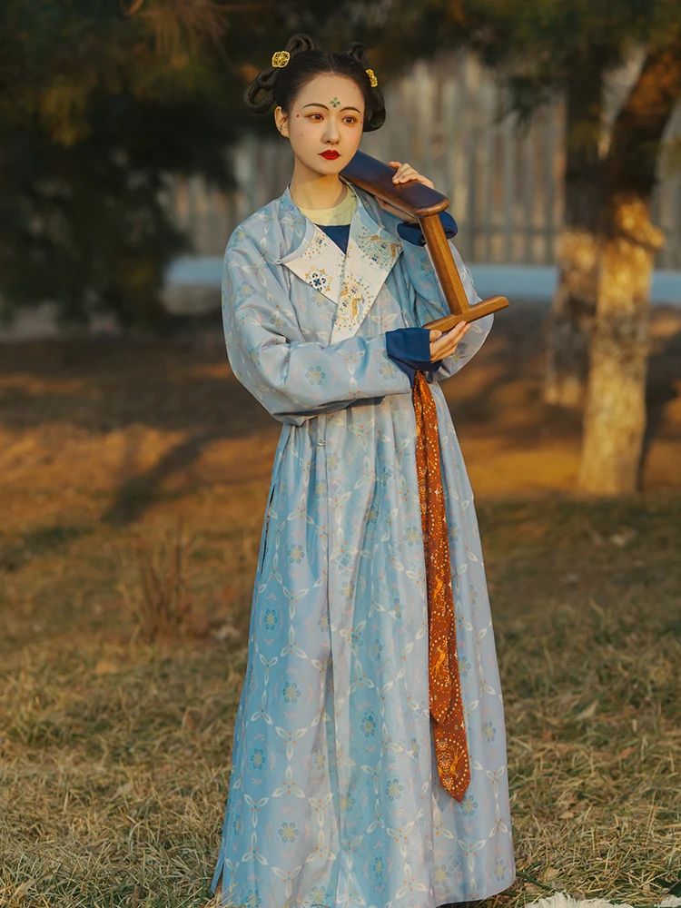 

Традиционный круглый халат Tang Dynas Hanfu ex, длинный све средней длины из полиэфирного волокна большого размера, оригинальный дизайн