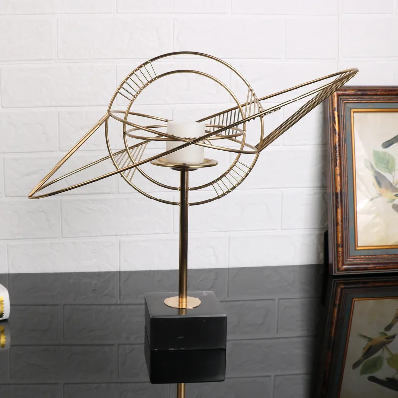 

PYH light luxury candlestick ornament home high-end sense wrought iron candle decoration gifts handicrafts