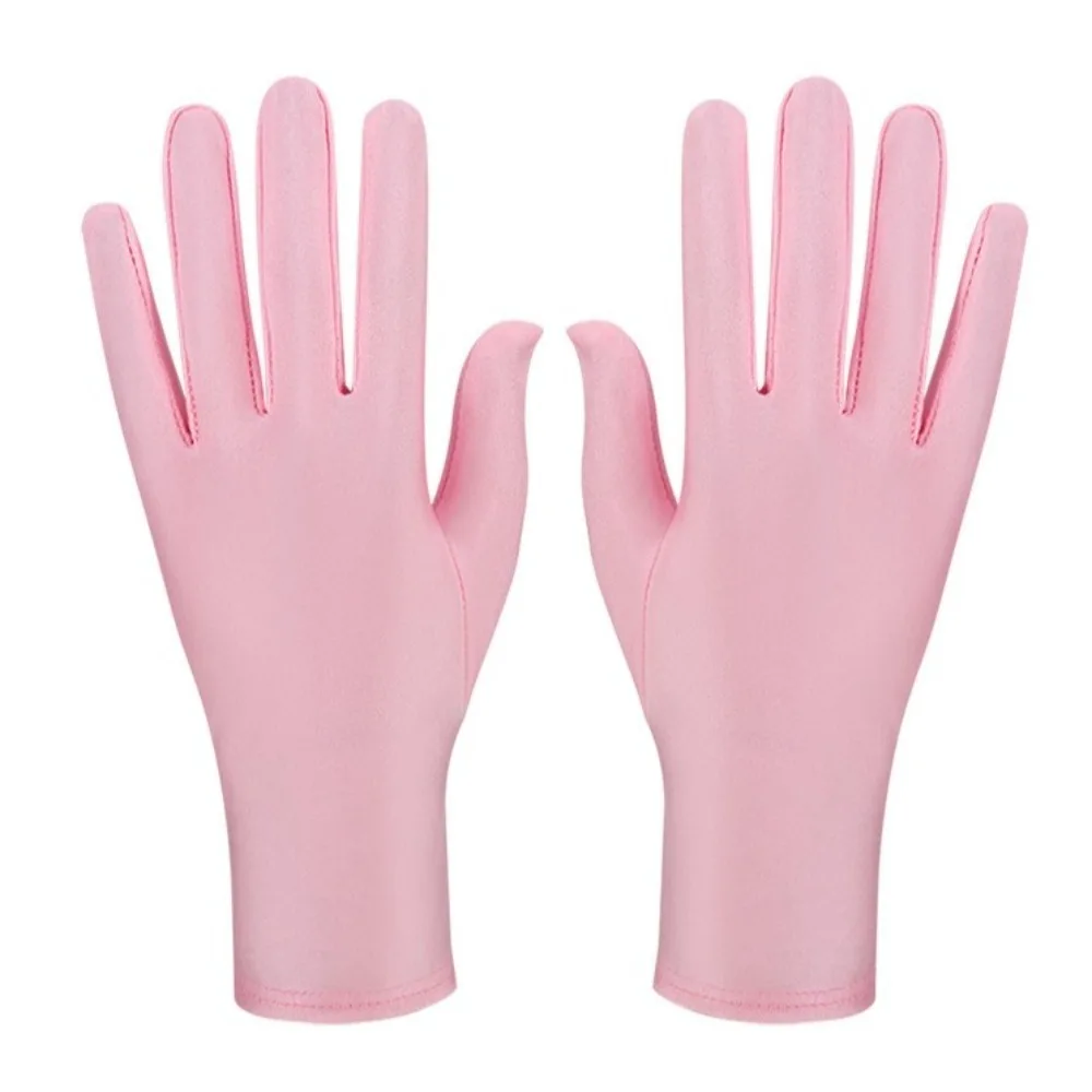 New Party Dress Performance Gloves Full Fingers Solid Color Sunscreen Gloves Spandex Photographic Prop Gift