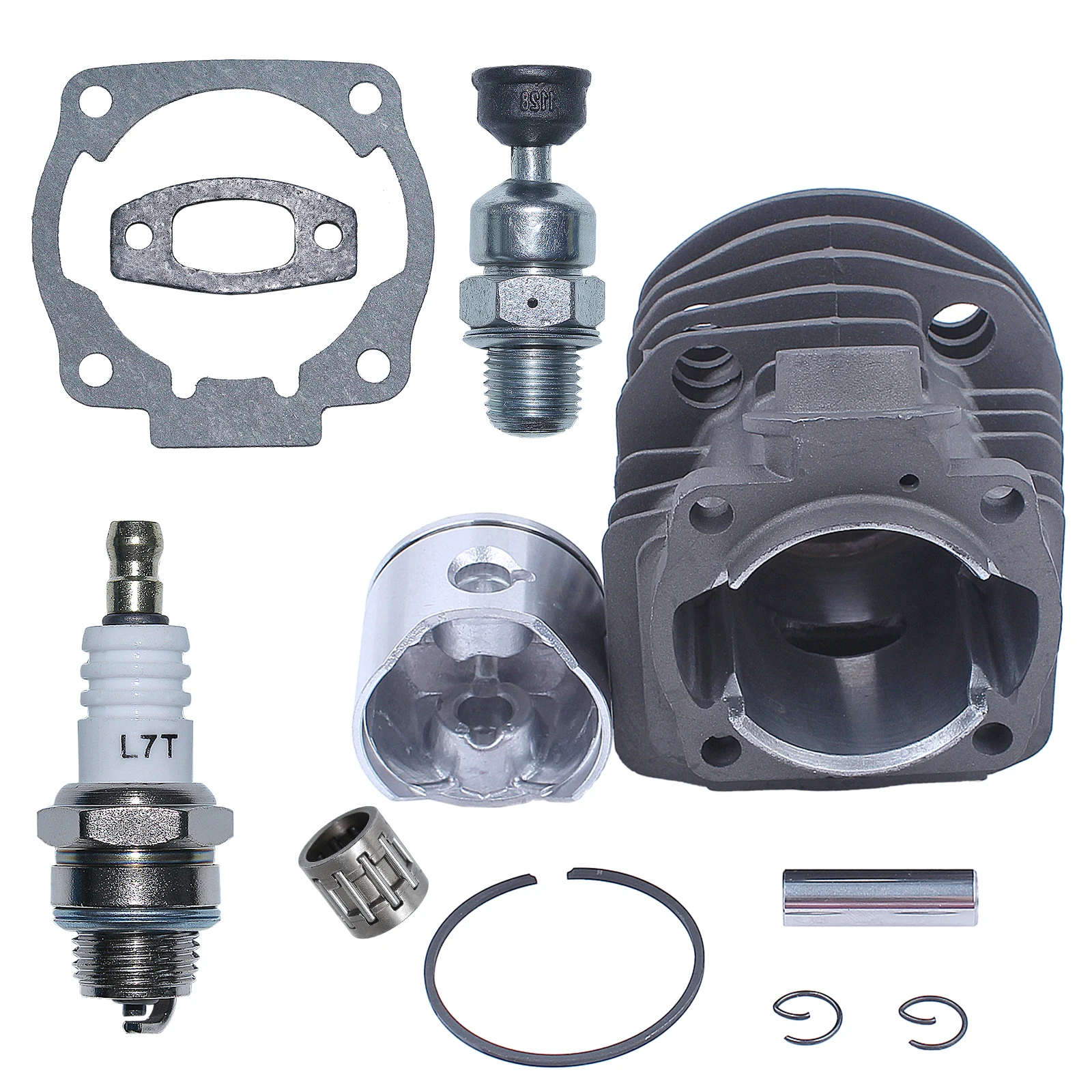 ปะเก็นลูกปืนลูกสูบกระบอกสูบ45มม. สำหรับ husqvarna 51 55 walbro WT-170อะไหล่503168301เลื่อย2จังหวะ