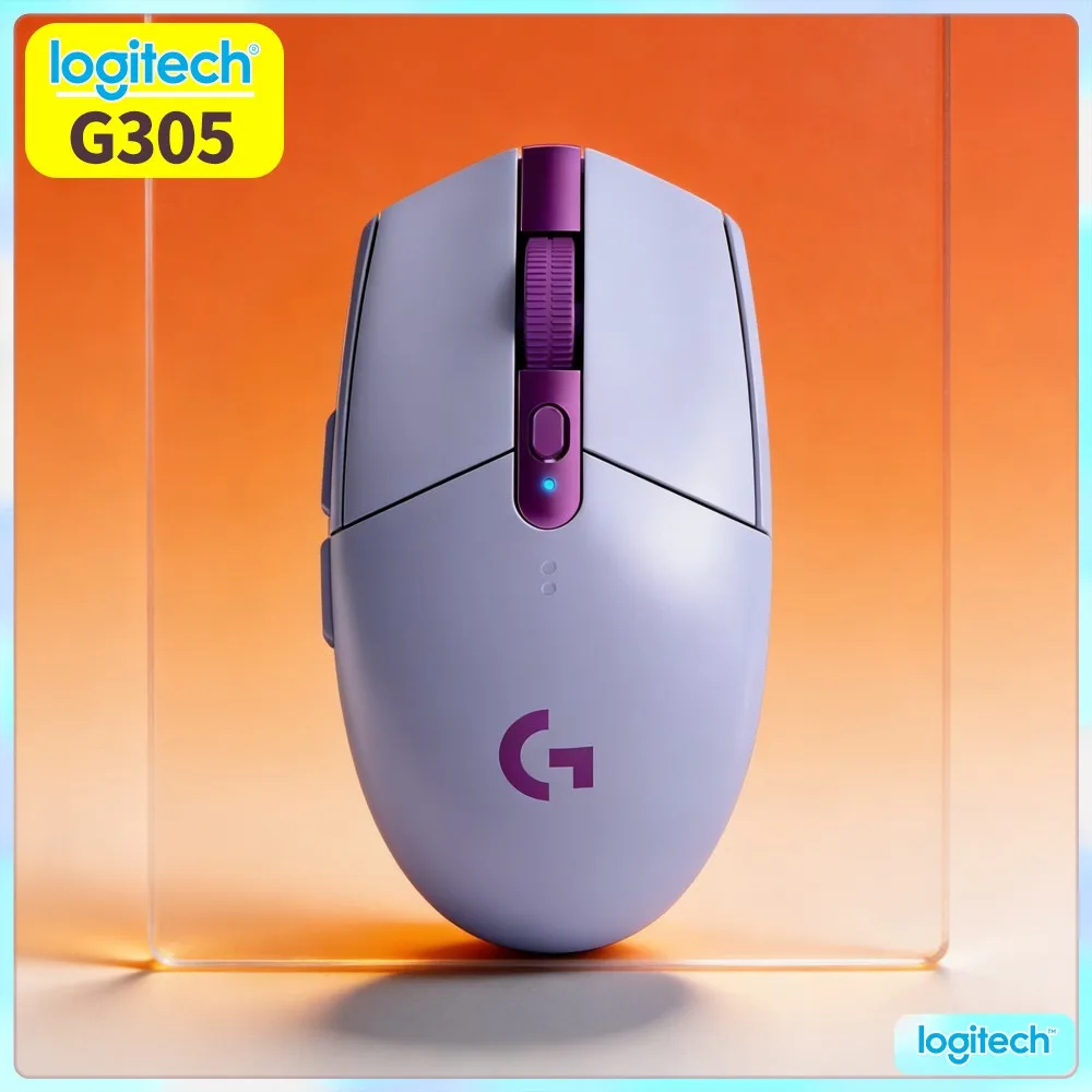 G305 Logitech LIGHTSPEED Wireless Endurance Game Mouse HERO 12000 DPI 6 Customizable Buttons Long Play Session PC Mac
