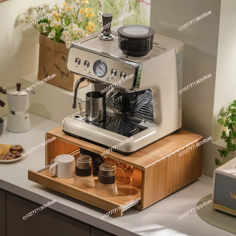 Multi-Purpose Pull-Out Kitchen Rack - Dust-Proof Countertop Shelf, Storage Organizer for Coffee Maker, Cups & Tableware