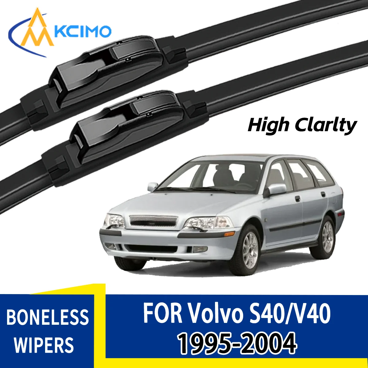 

For Volvo S40 V40 1995-2004 1996 Automobiles Durable Quiet Front Windscreen Wiper Blades Auto Window Replacement Accessories