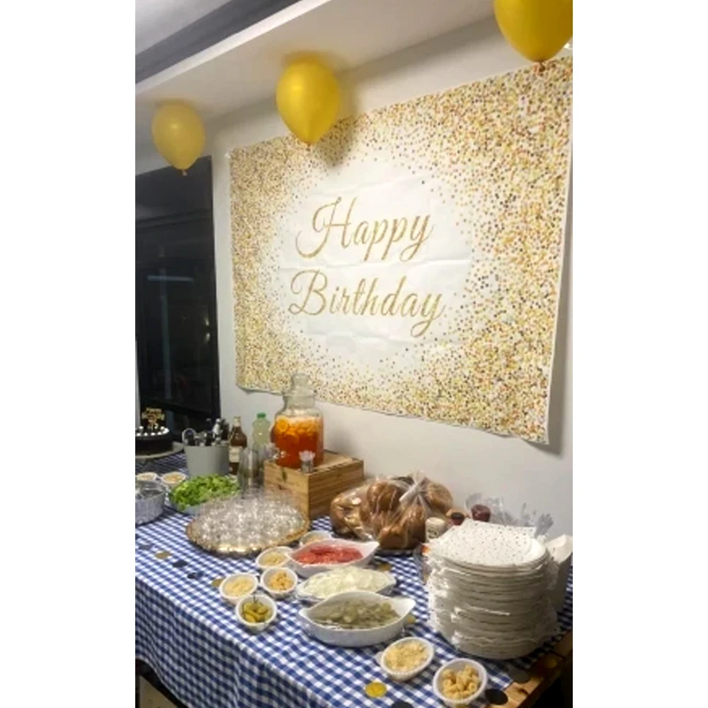 실버 도트 사진을위한 생일 축하 파티 배경 이름 사용자 정의 배너 포스터 아기 어린이 초상화 사진 배경