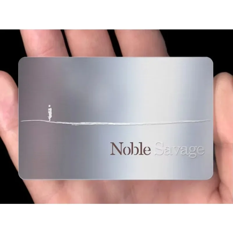 الشركة المصنعة المخصصة طباعة الفولاذ المقاوم للصدأ بطاقة الأعمال قطع الليزر معدن أسود تصميم الأزهار شخصية مصقول