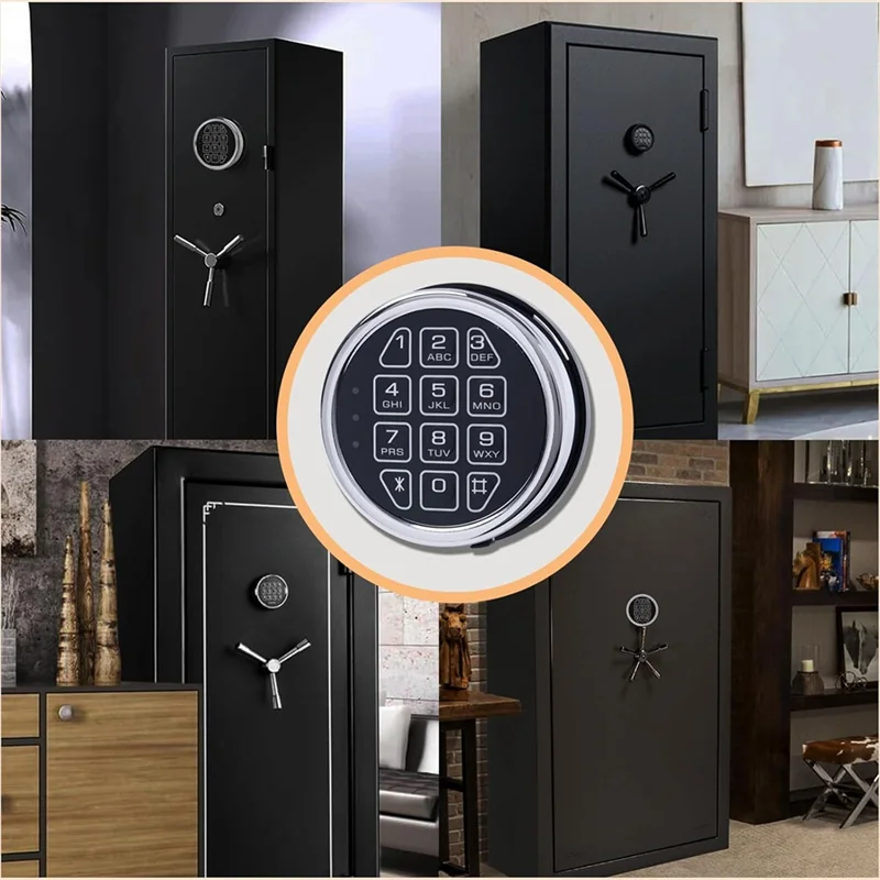 B37B-Stackable Safelock Replacement With Swing Bolt, Fire Resistantchrome Number Keypad Electronicsafe Lock Forsafes