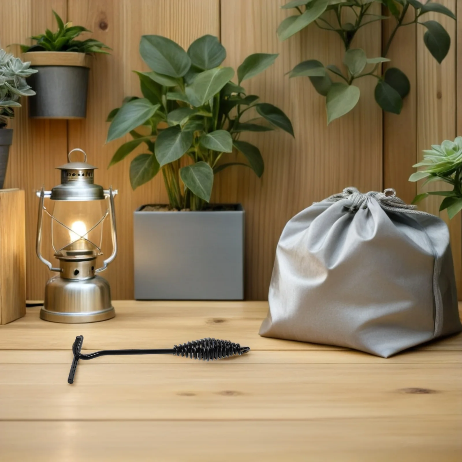 Levantador de tampa de ferro fundido de 25cm com aperto espiral ergonômico gancho universal para tampa de panela para forno holandês cozinha ao ar livre equipamento de acampamento